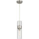 Nash 3 inch Brushed Steel Pendant Ceiling Light