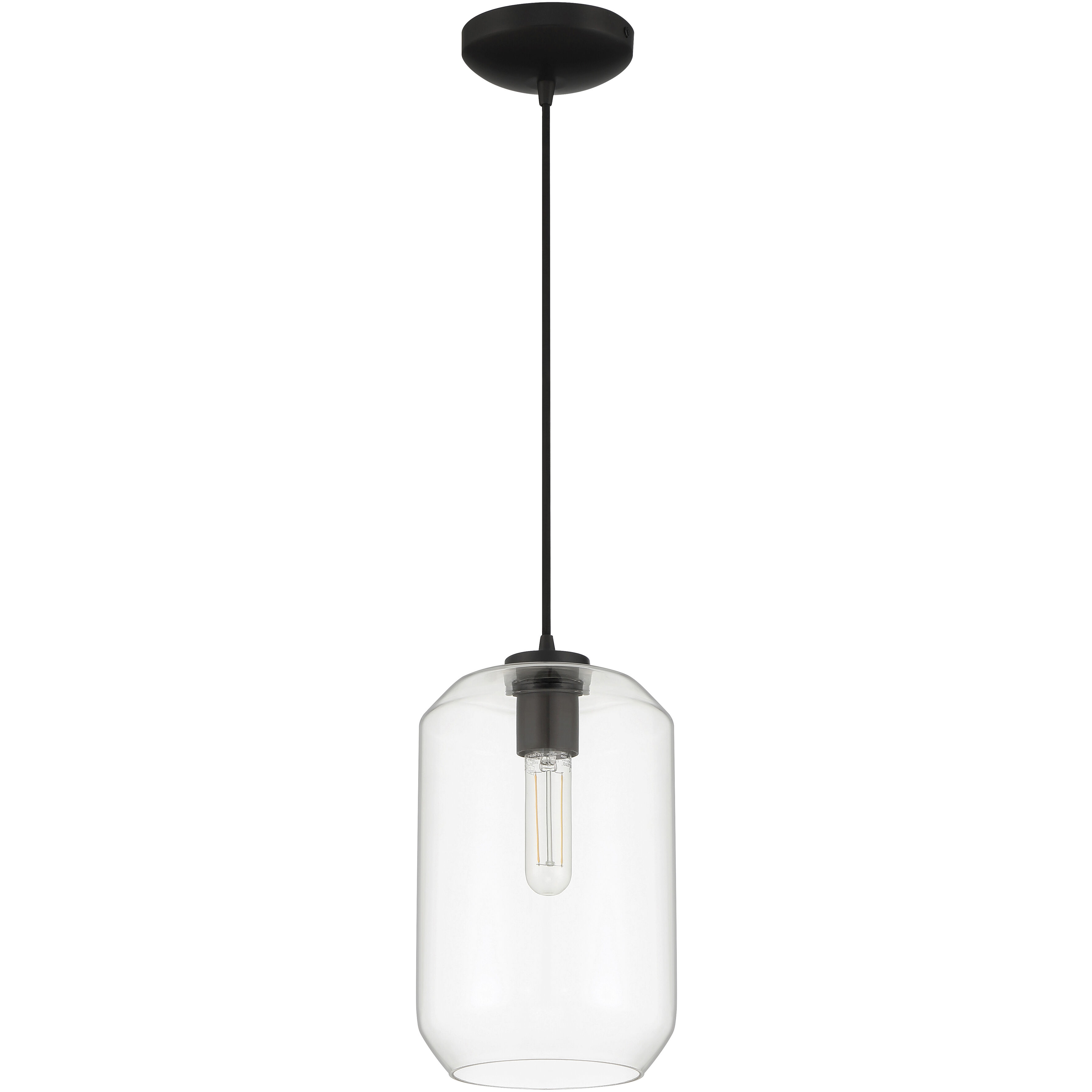 Clarity 7 inch Black Pendant Ceiling Light
