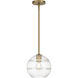 Swirl 1 Light 8.5 inch Antique Brushed Brass Pendant Ceiling Light