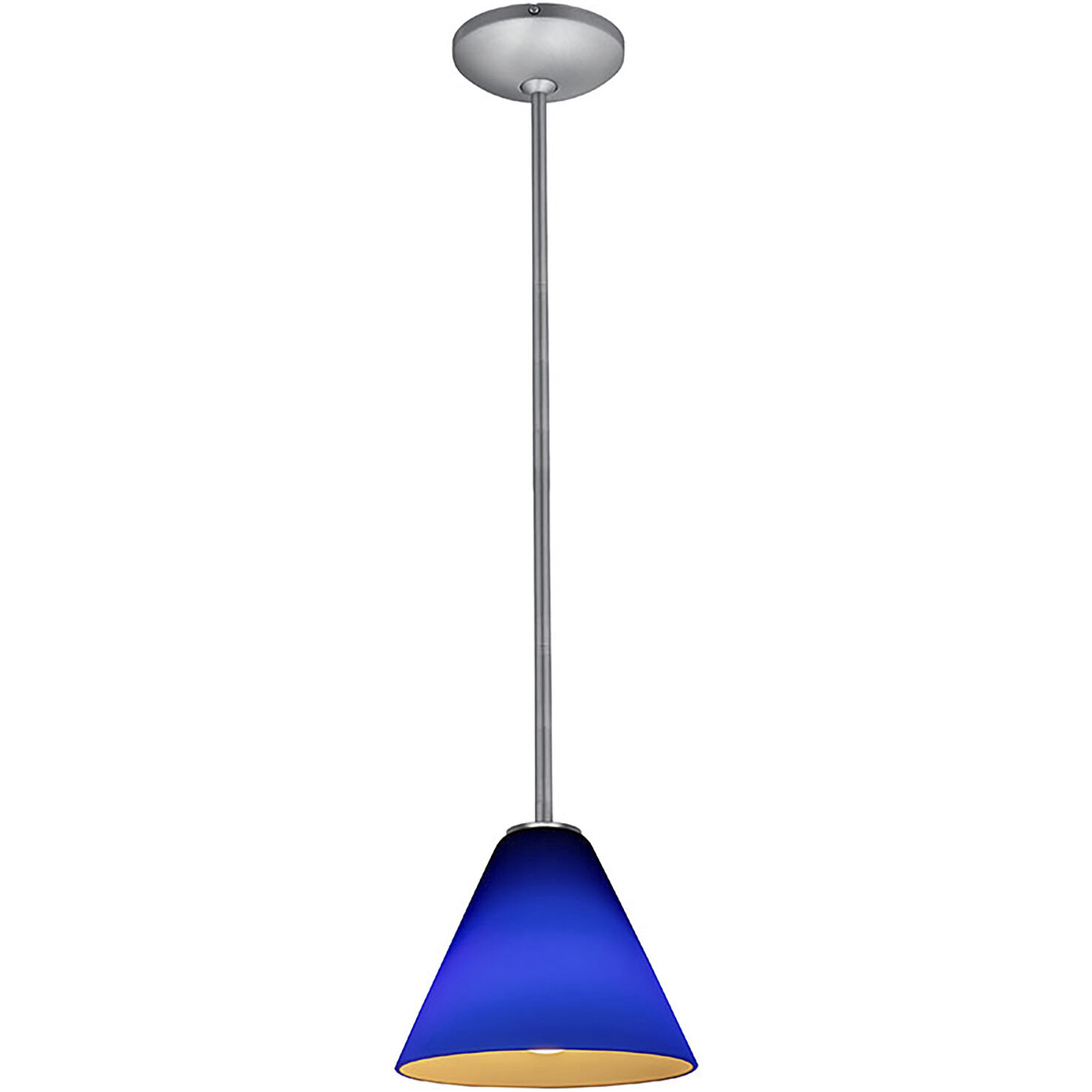 Martini LED 7 inch Brushed Steel Pendant Ceiling Light in Cobalt