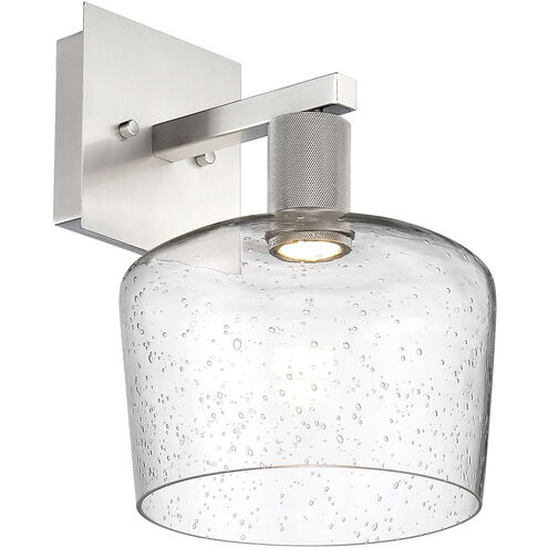 Port Nine LED 9 inch Brushed Steel Wall Sconce Wall Light in Seeded