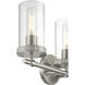 Lily 3 Light 20 inch Brushed Steel Vanity/Bath Bar Wall Light