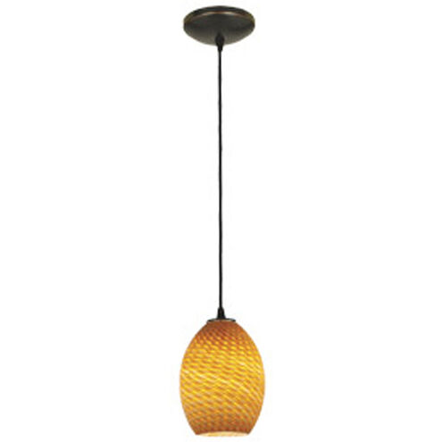 Brandy FireBird LED 6 inch Oil Rubbed Bronze Pendant Ceiling Light in Amber Firebird