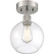 Port Nine LED 8 inch Brushed Steel Semi-Flush Ceiling Light