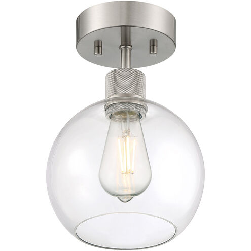 Access 63148LEDDLP-BS/CLR Port Nine LED 8 inch Brushed Steel Semi-Flush ...