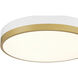 Coco LED 15 inch White and Antique Brushed Brass Flush Mount Ceiling Light