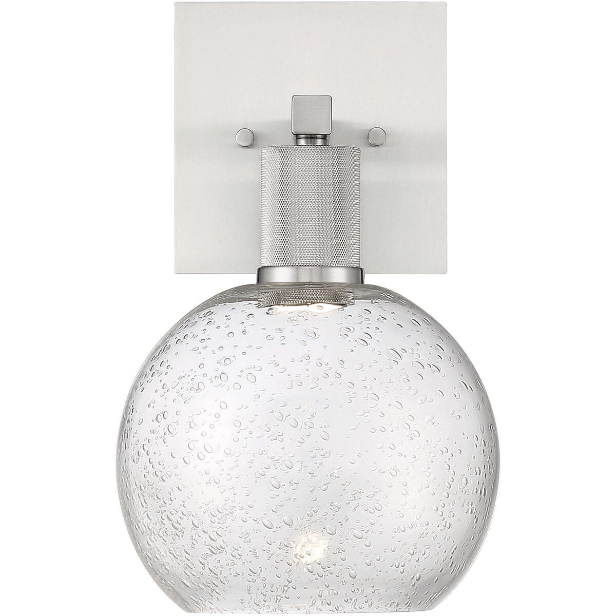 Port Nine LED 8 inch Brushed Steel Wall Sconce Wall Light in Seeded