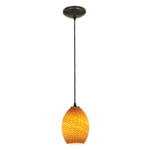 Brandy FireBird 1 Light 6 inch Oil Rubbed Bronze Pendant Ceiling Light in Amber Firebird, Cord