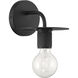 Central 1 Light 6 inch Black Wall Sconce Wall Light