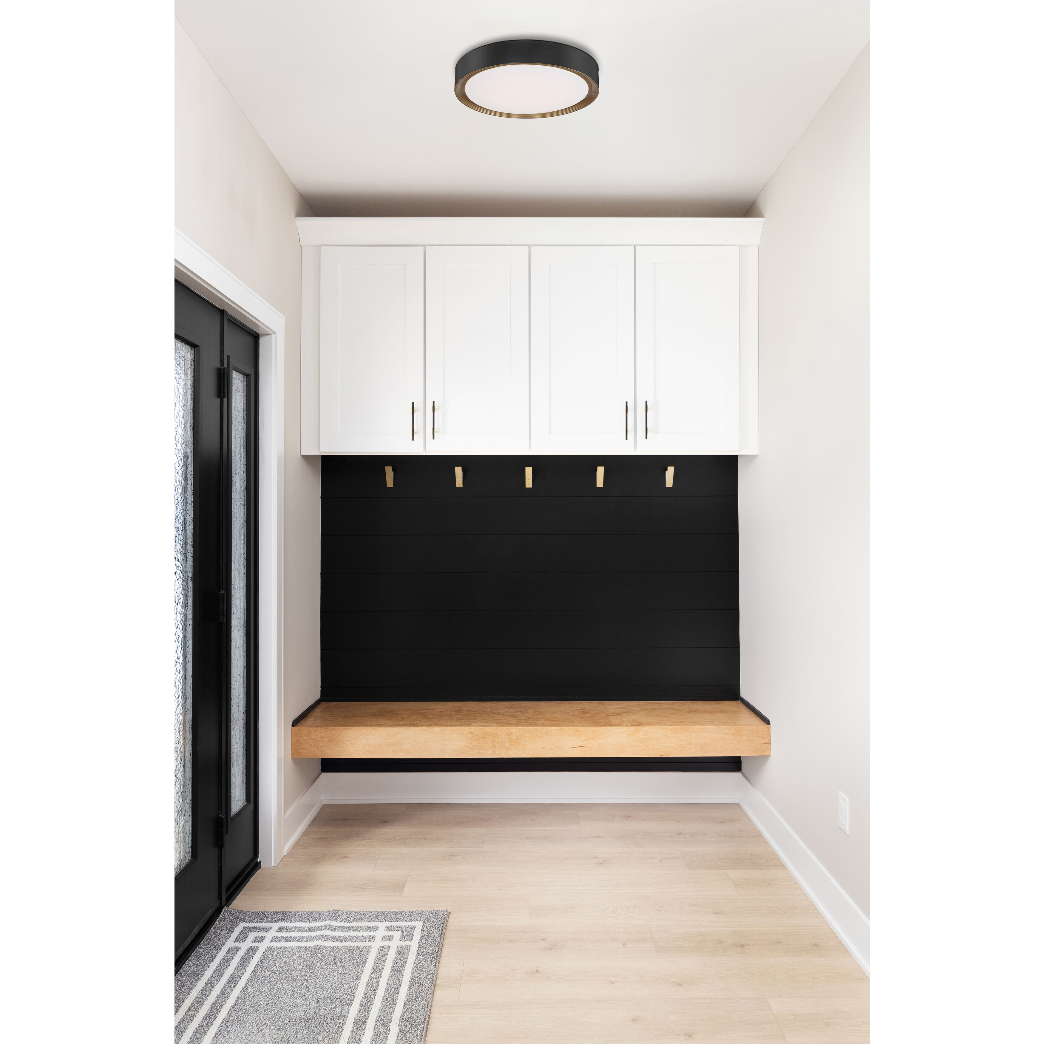 Malaga LED 19.75 inch Matte Black and White Flush Mount Ceiling Light