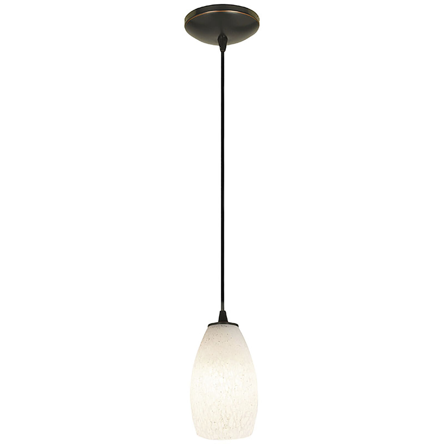Champagne LED 5 inch Oil Rubbed Bronze Pendant Ceiling Light in White Stone