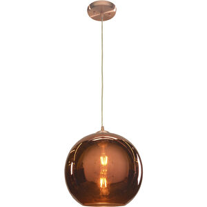 Glow 1 Light 12 inch Brushed Copper Pendant Ceiling Light