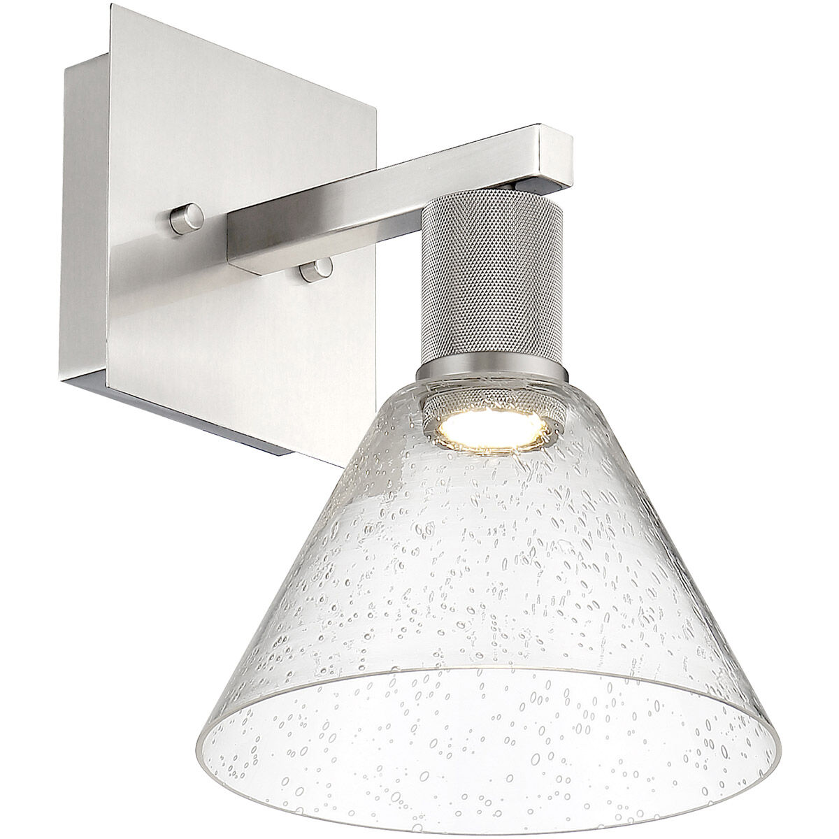 Port Nine Wall Sconce Wall Light in Brushed Steel, Seeded