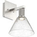 Port Nine Wall Sconce Wall Light in Brushed Steel, Seeded