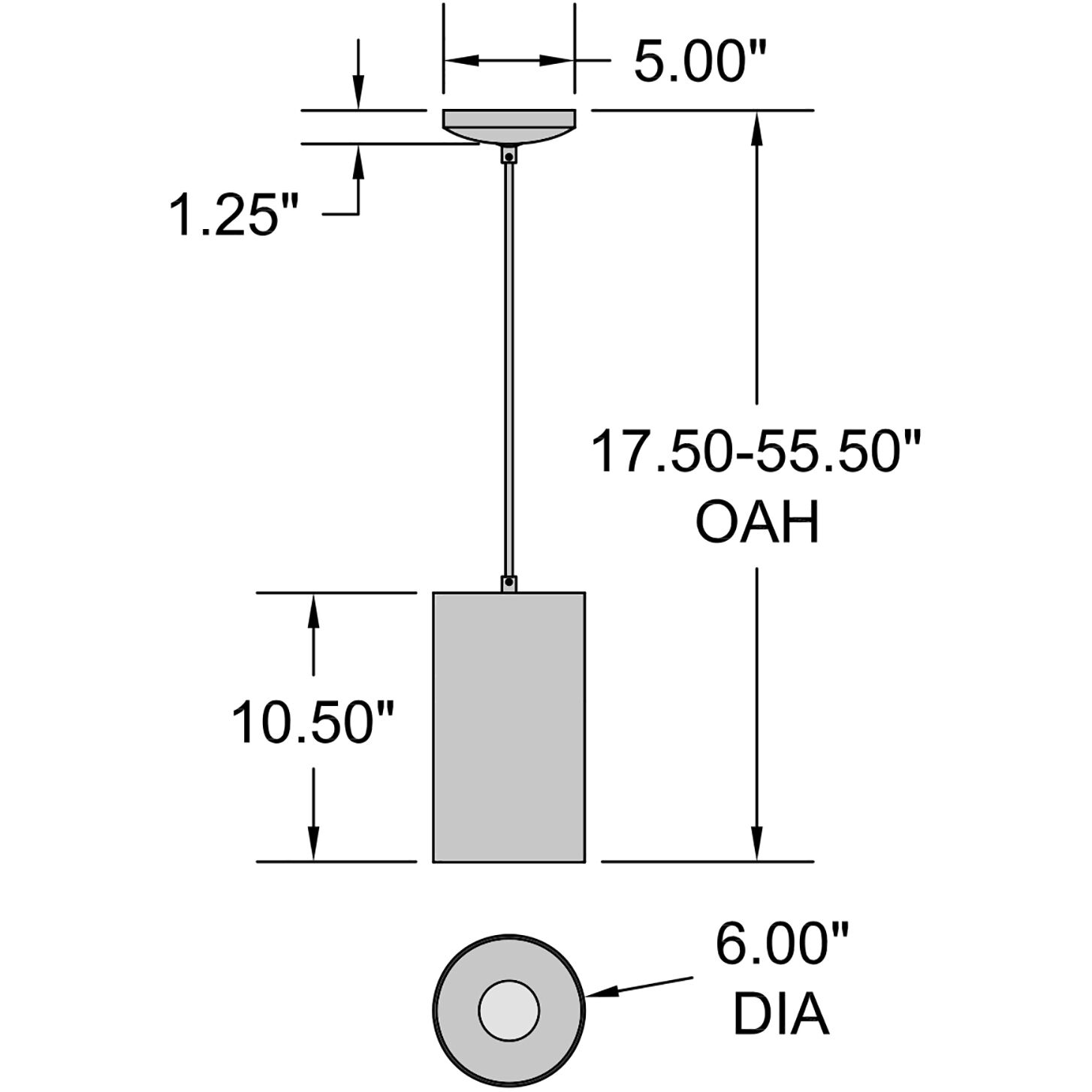 Pilson XL LED 6 inch Satin Pendant Ceiling Light
