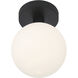 Michelle 7 inch Matte Black Semi Flush Ceiling Light