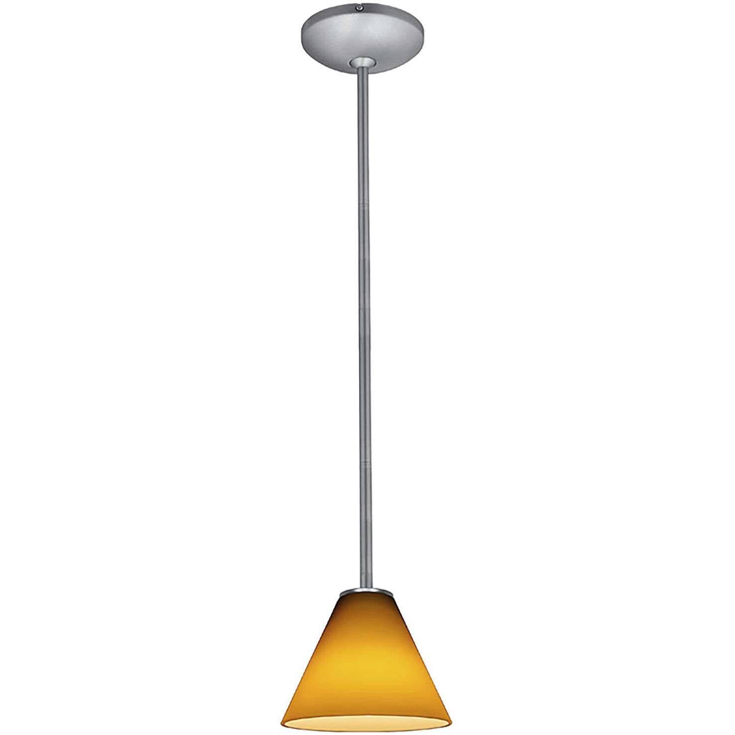Martini 1 Light 7.25 inch Brushed Steel Pendant Ceiling Light in Amber