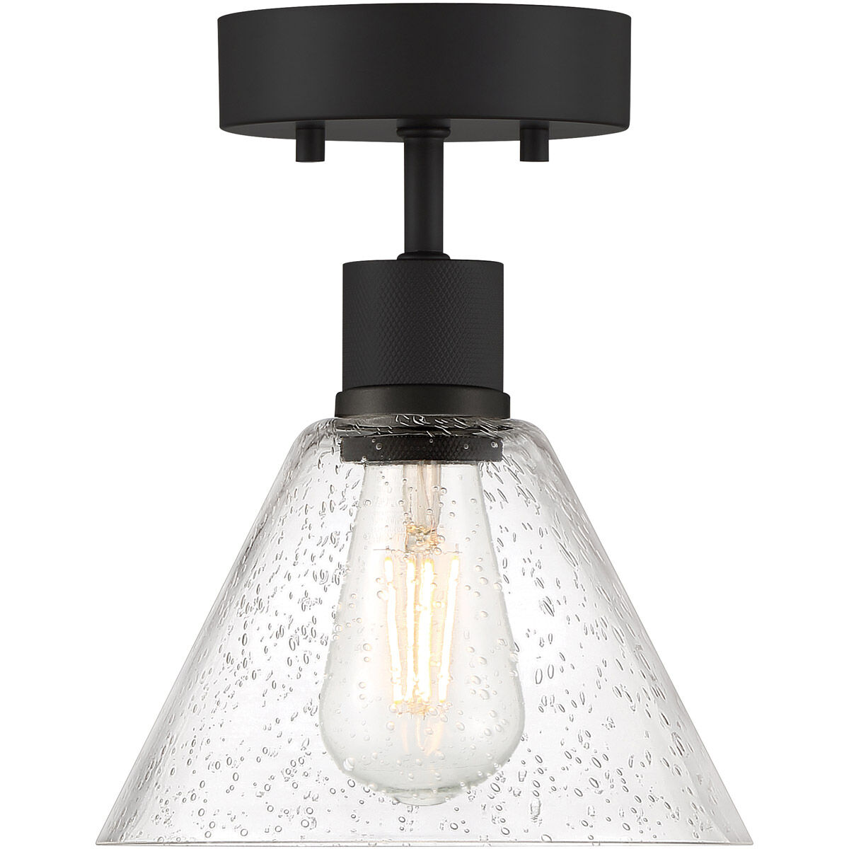 Port Nine LED 8 inch Matte Black Semi-Flush Ceiling Light