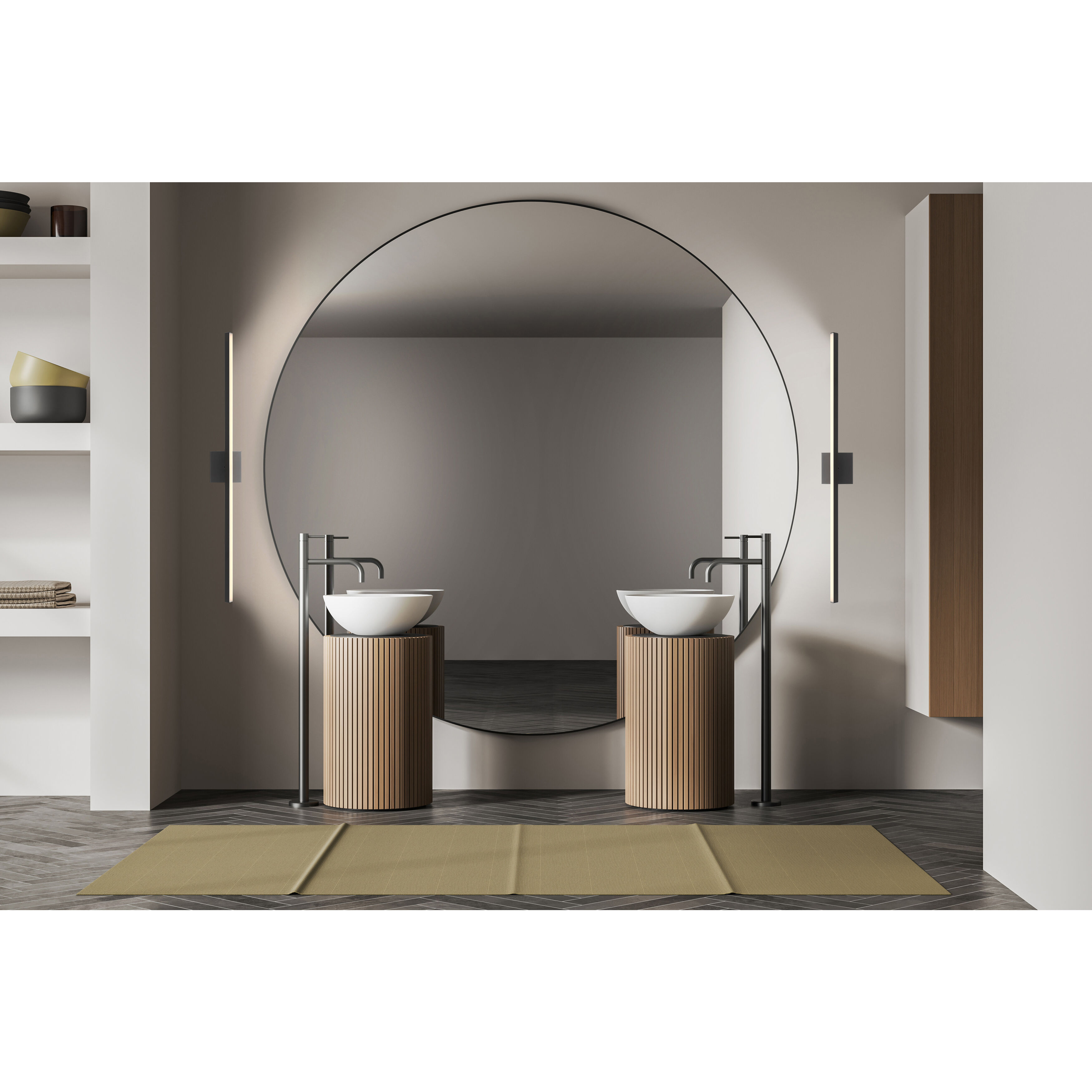 Float 1 Light 36 inch Matte Black Bath Vanity Light Wall Light