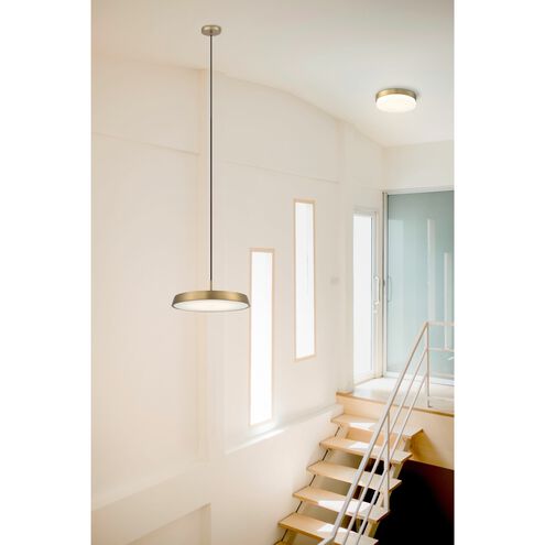 Roma LED 11 inch Antique Brushed Brass Flush Mount Ceiling Light