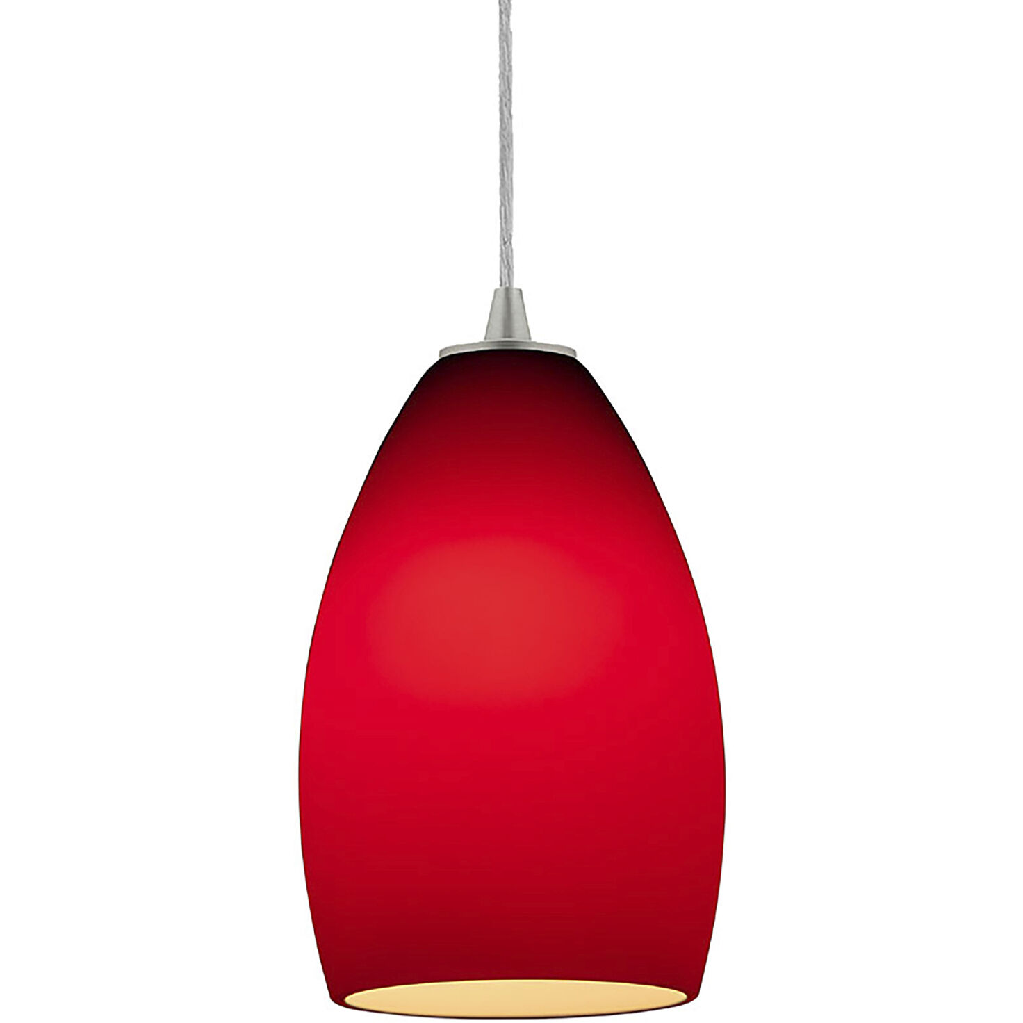 Champagne LED 5 inch Brushed Steel Pendant Ceiling Light in Red
