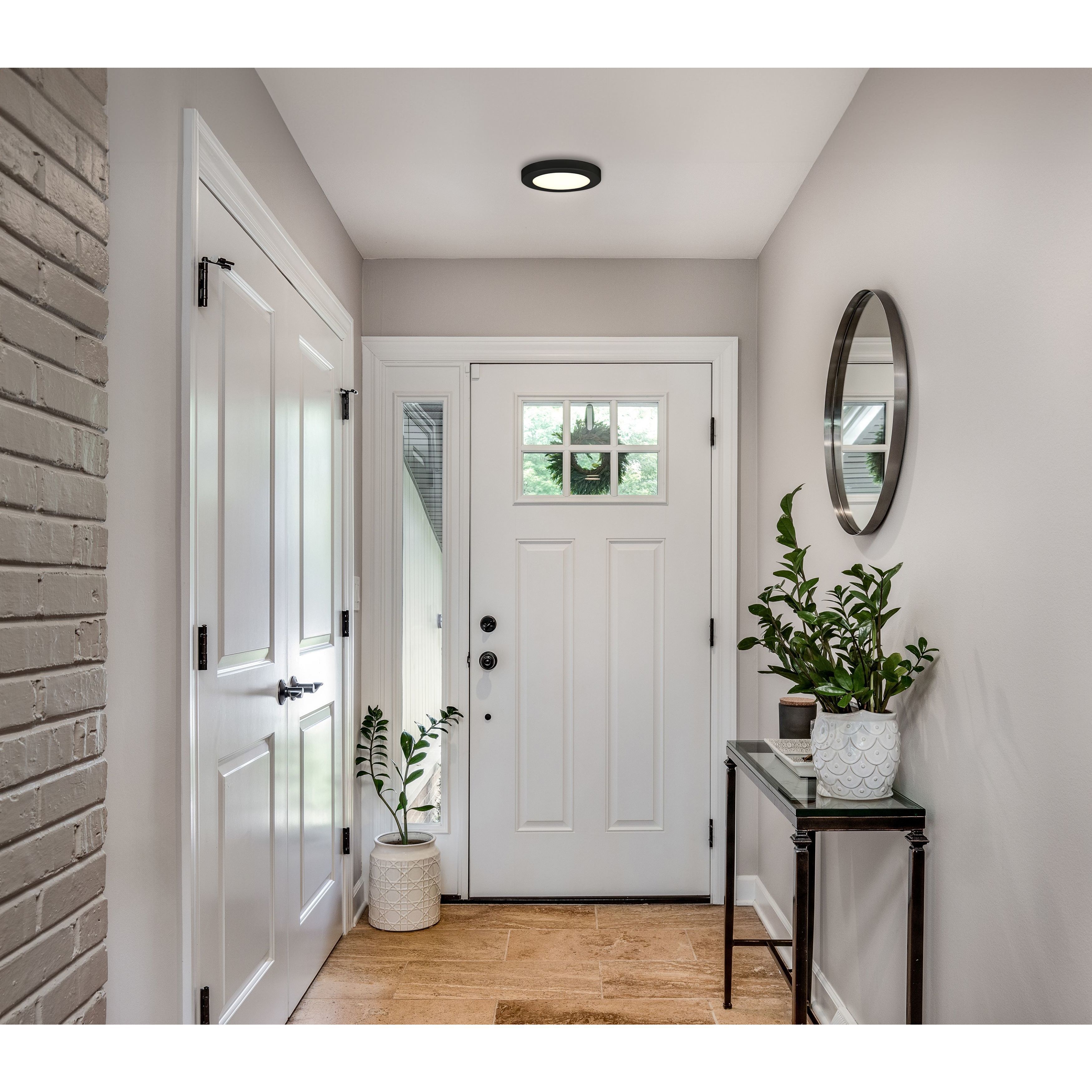 Slim LED 5 inch Black and White Flush Mount Ceiling Light