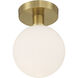 Michelle 7 inch Antique Brass Semi Flush Ceiling Light