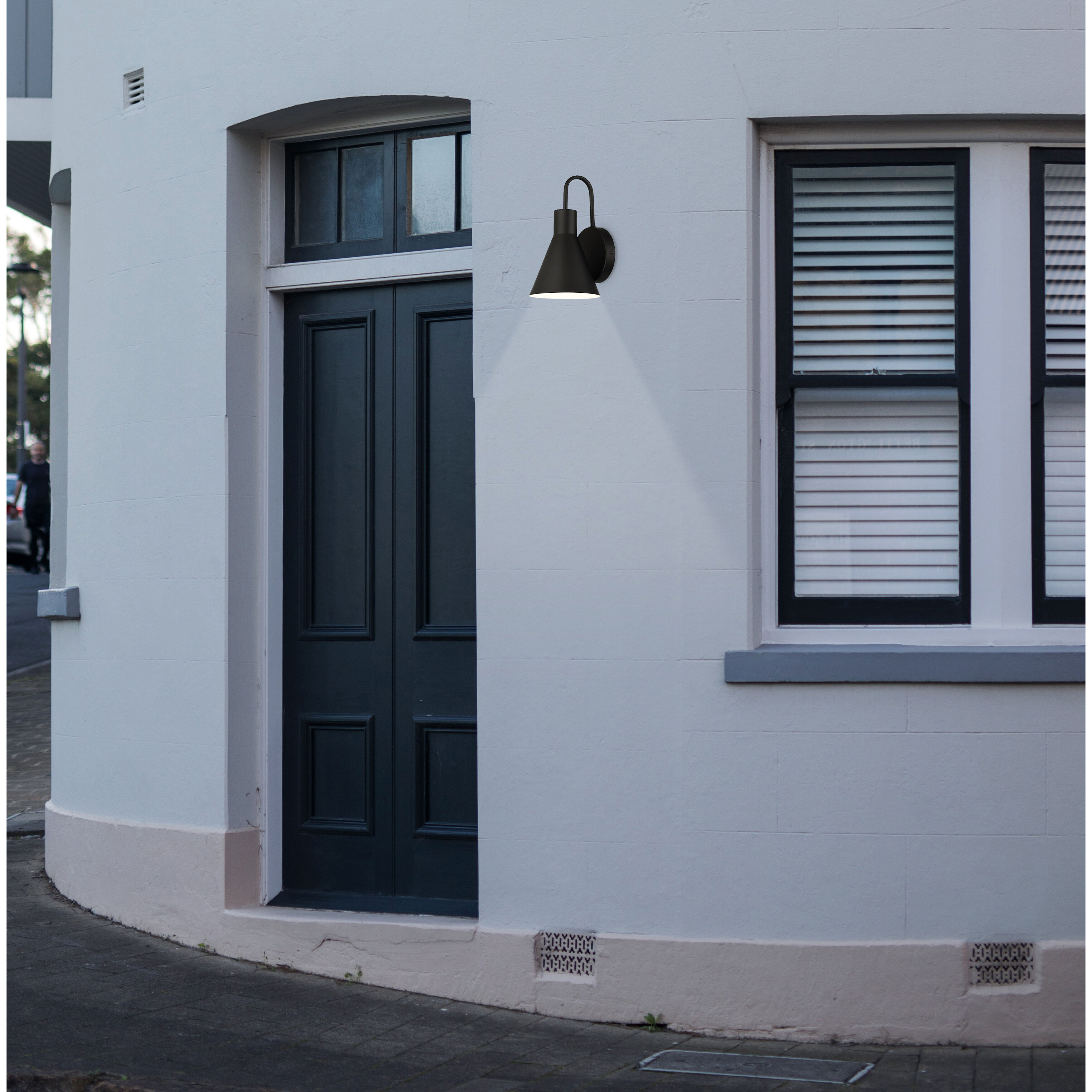 Solano LED 12 inch Black Outdoor Wall Sconce