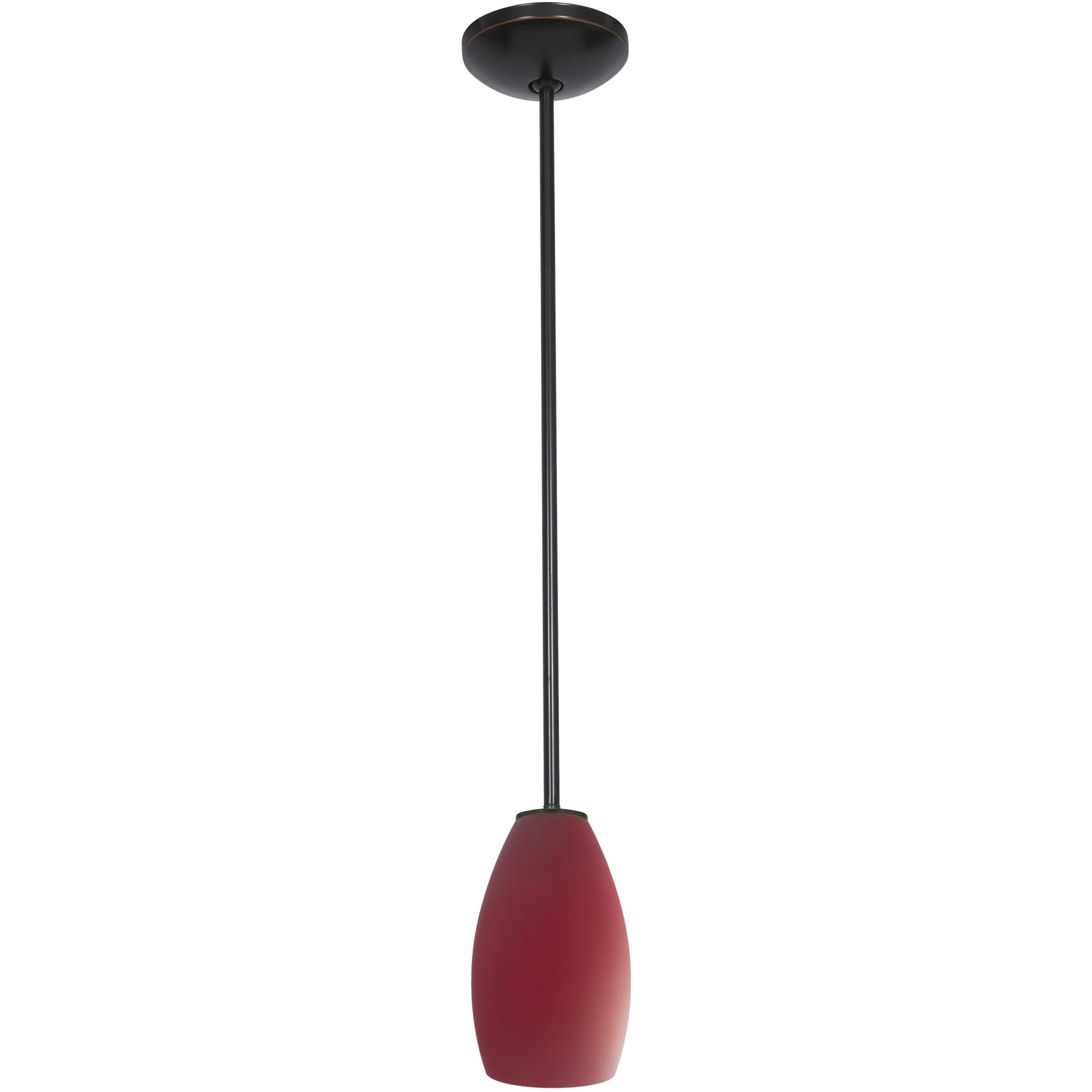Champagne LED 5 inch Oil Rubbed Bronze Pendant Ceiling Light in Red