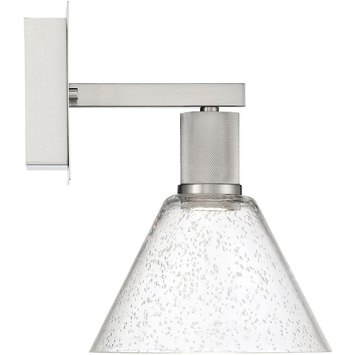 Port Nine Wall Sconce Wall Light in Brushed Steel, Seeded