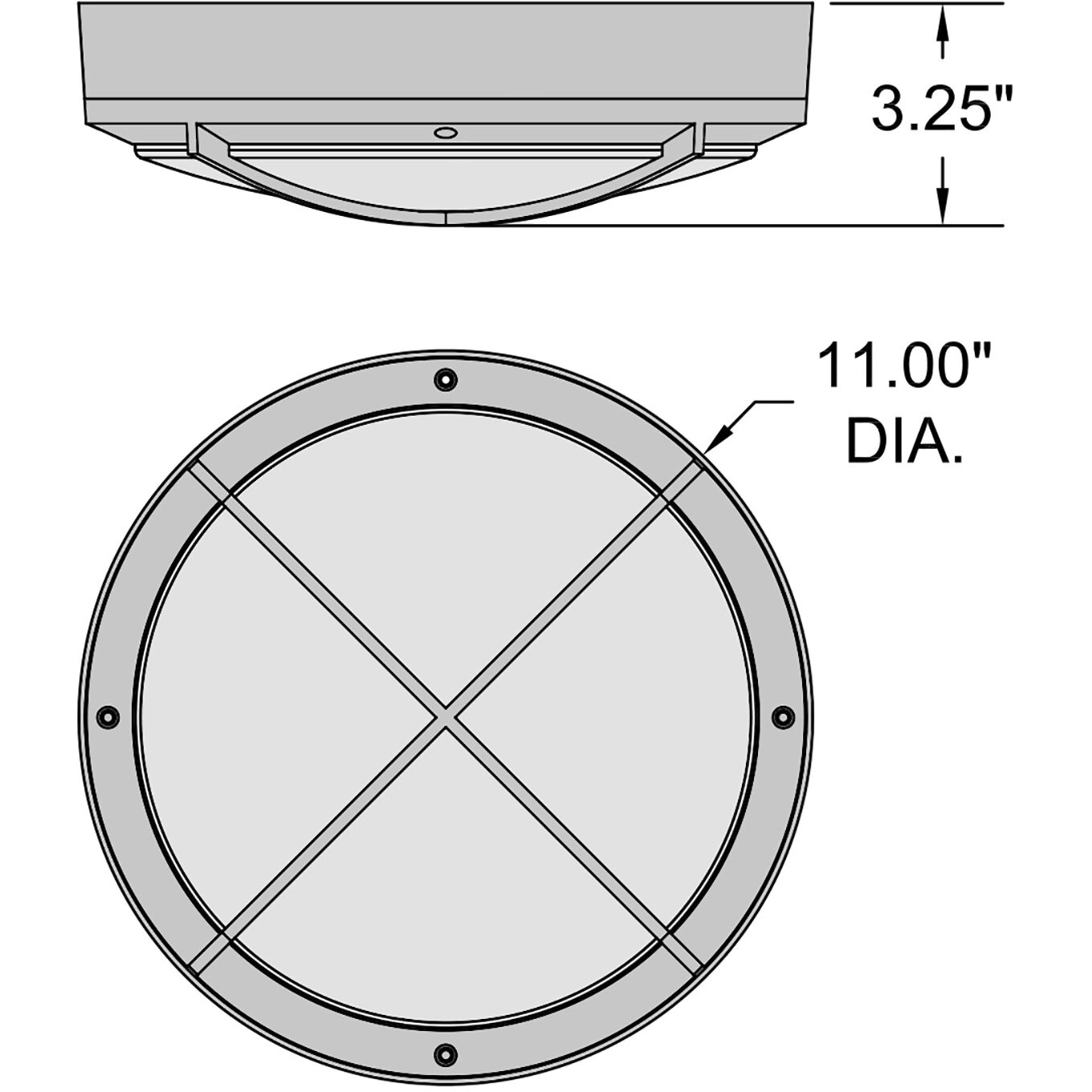 Meridian LED 11 inch Matte Black and Frosted Outdoor Flush Mount