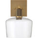 Port Nine Wall Sconce Wall Light in Clear, Antique Brushed Brass