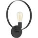 Hoop 1 Light 12 inch Matte Black Wall Sconce Wall Light