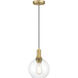 Chantelle 1 Light 8 inch Antique Brushed Brass Pendant Ceiling Light