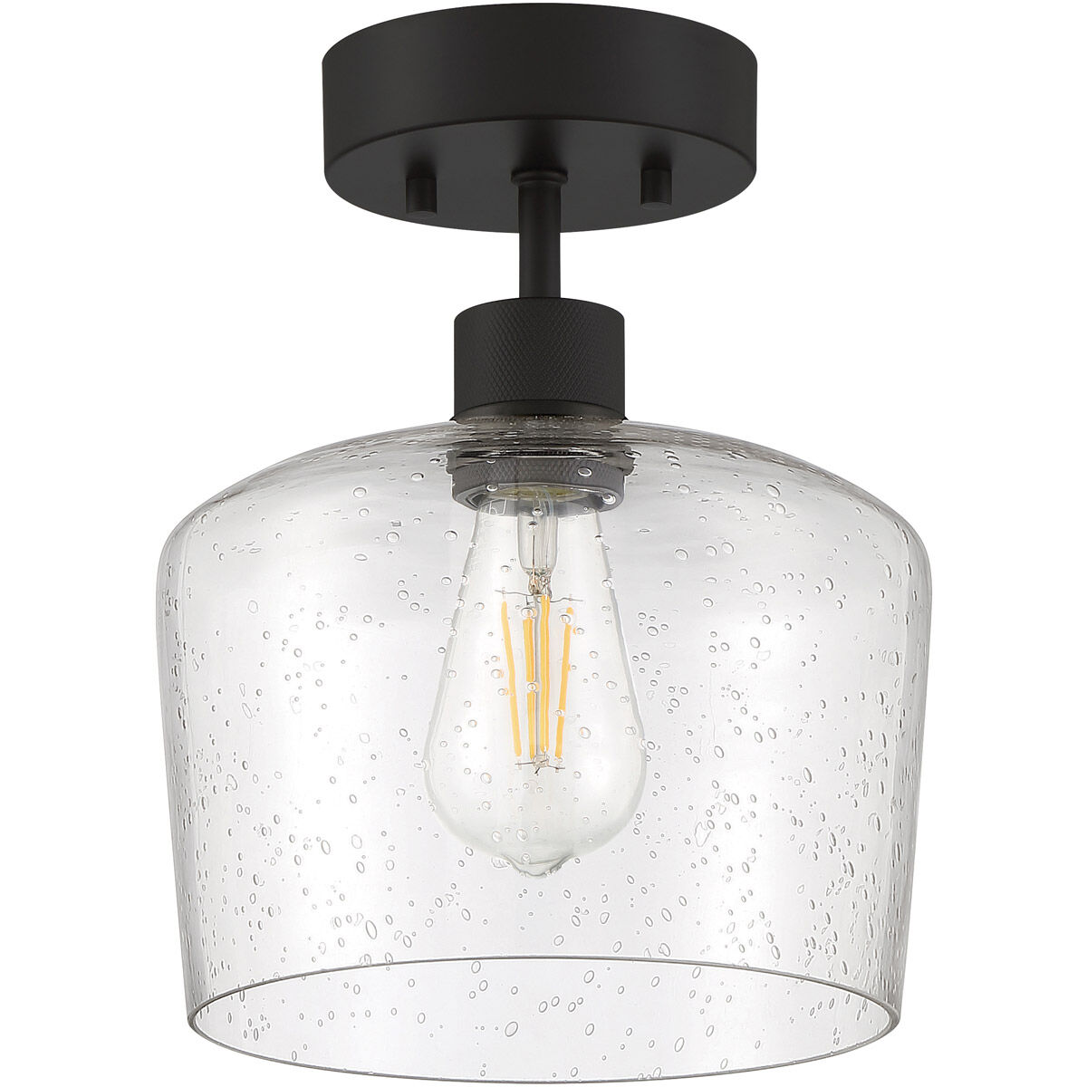 Port Nine LED 9 inch Matte Black Semi-Flush Ceiling Light