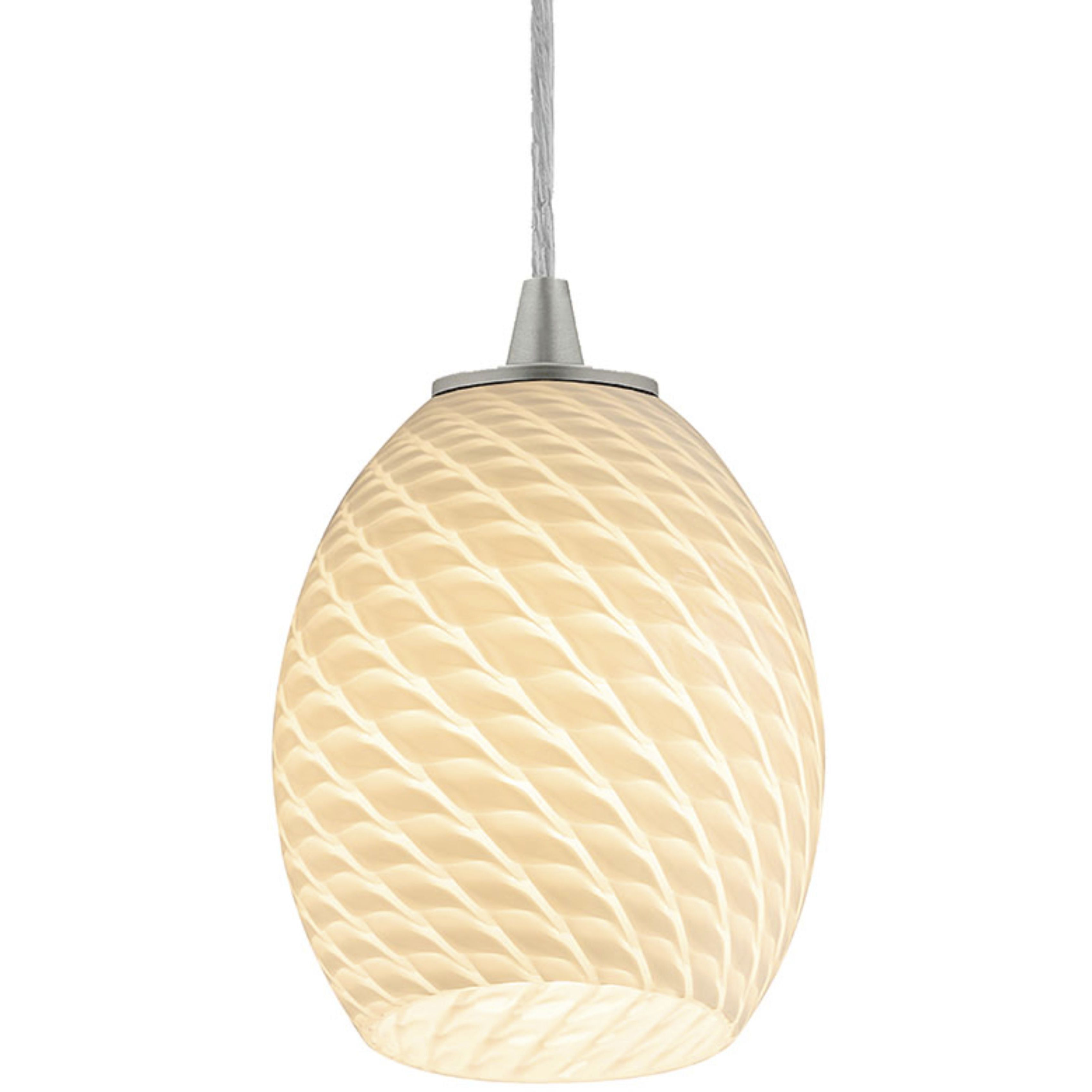 Brandy FireBird LED 6 inch Brushed Steel Pendant Ceiling Light in White Firebird