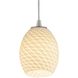 Brandy FireBird LED 6 inch Brushed Steel Pendant Ceiling Light in White Firebird