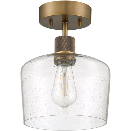 Port Nine LED 9 inch Antique Brushed Brass Semi-Flush Ceiling Light