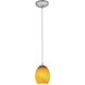 Brandy FireBird LED 6 inch Brushed Steel Pendant Ceiling Light in Amber Firebird