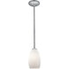 Champagne 1 Light 5 inch Brushed Steel Pendant Ceiling Light in Opal, Rod