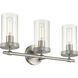 Lily 3 Light 20 inch Brushed Steel Vanity/Bath Bar Wall Light