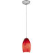 Merlot 1 Light 3.5 inch Brushed Steel Pendant Ceiling Light