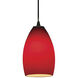 Champagne LED 5 inch Oil Rubbed Bronze Pendant Ceiling Light in Red