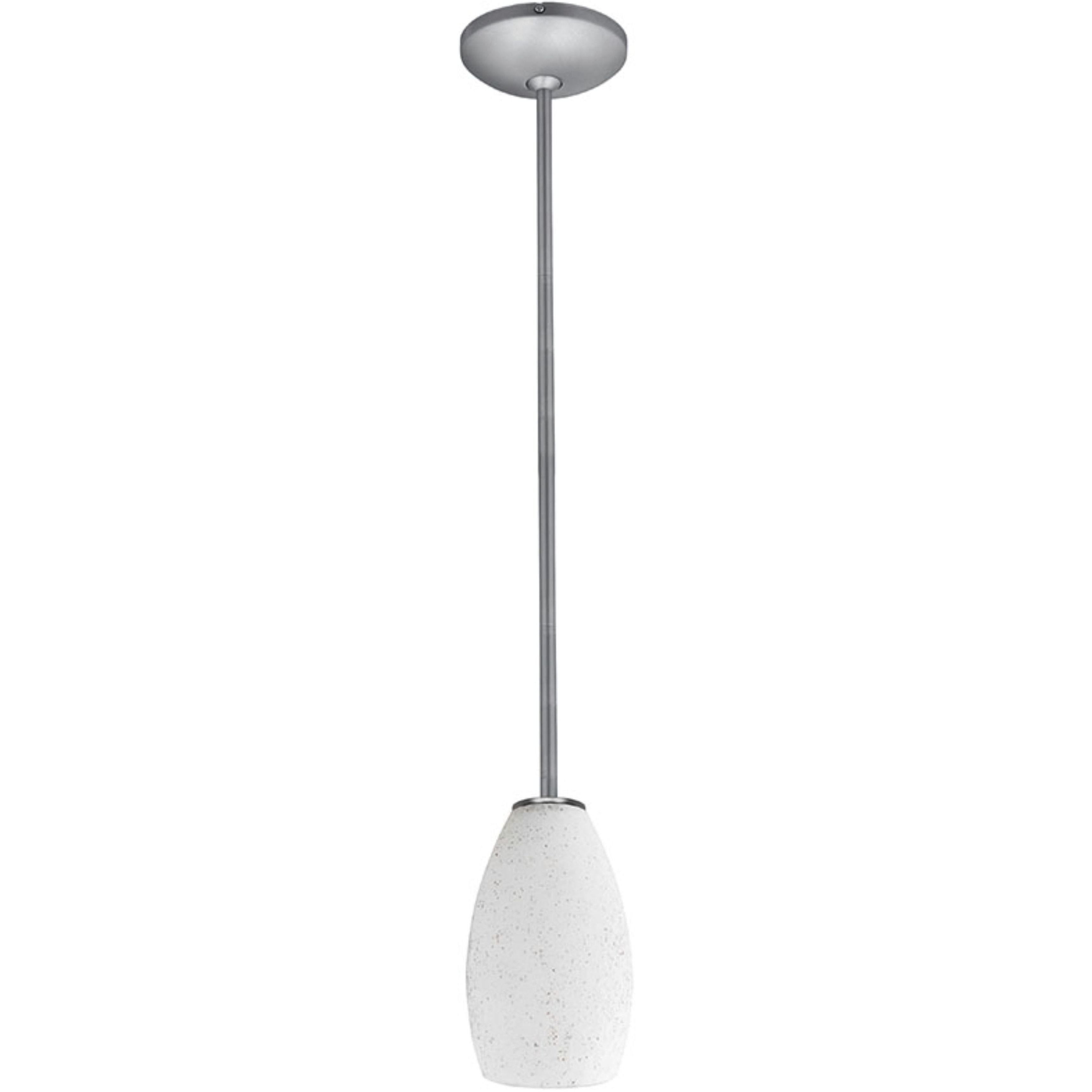 Champagne LED 5 inch Brushed Steel Pendant Ceiling Light in White Stone