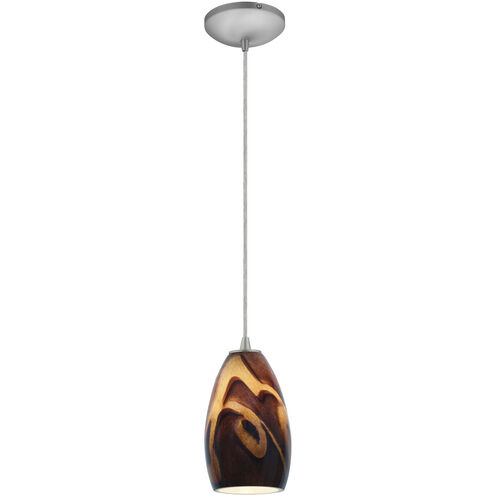Champagne 1 Light 5 inch Brushed Steel Pendant Ceiling Light in Inca, Cord