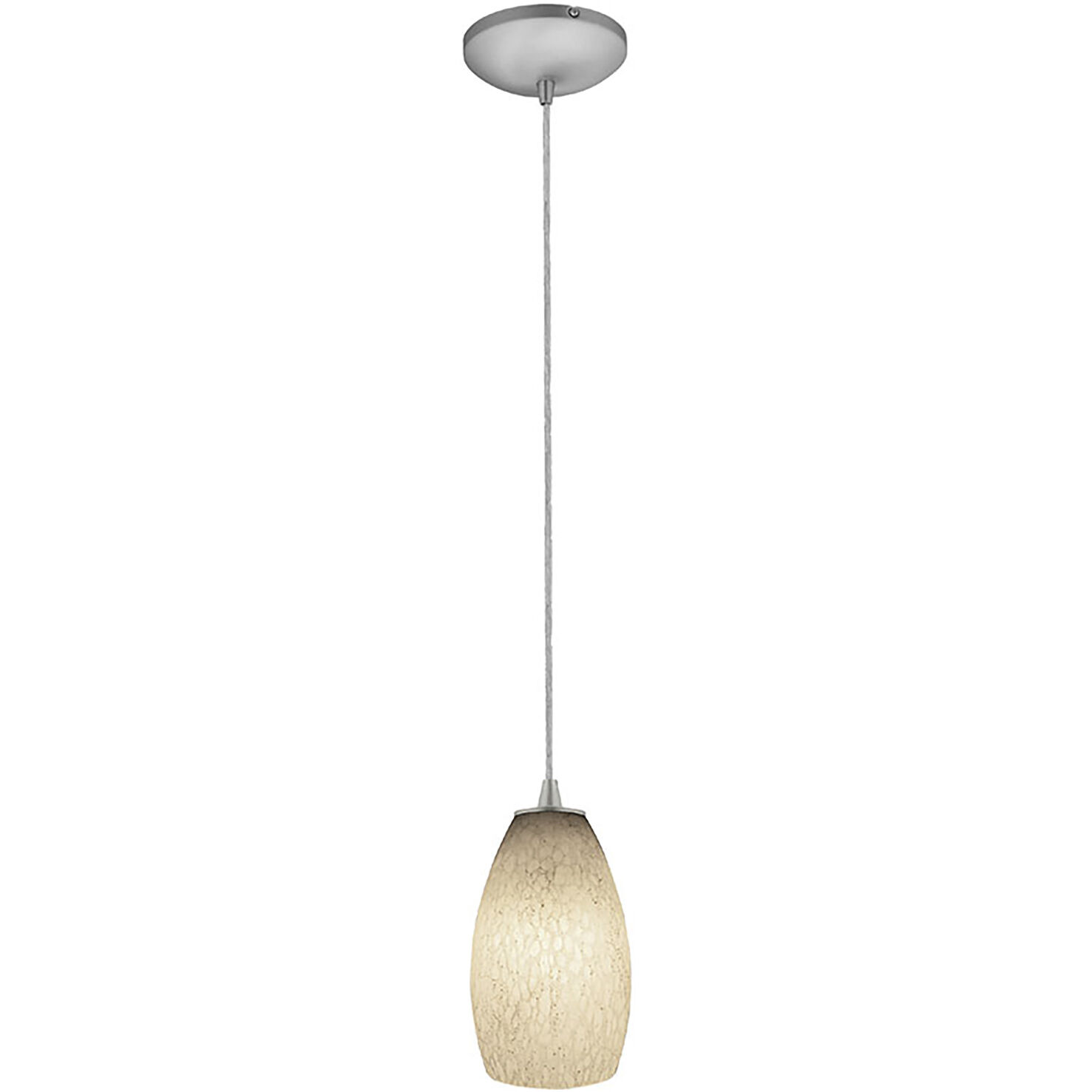 Champagne 1 Light 5 inch Brushed Steel Pendant Ceiling Light in White Stone