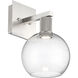 Port Nine LED 8 inch Brushed Steel Wall Sconce Wall Light in Clear