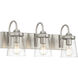 Dickens 3 Light 20.5 inch Brushed Steel Vanity/Bath Bar Wall Light