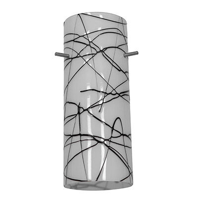 Cylinder 1 Light 4 inch Black Pendant Ceiling Light in Black and White