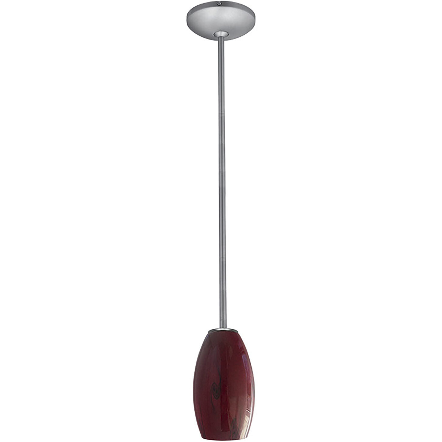 Merlot 1 Light 3.5 inch Brushed Steel Pendant Ceiling Light